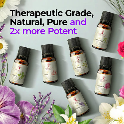 Essential Oil Set of 6 – 100% Pure Floral Essential Oils for Diffusers for Home, Rose, Lavender, Chamomile, Jasmine, Geranium, Neroli - Therapeutic Grade Aromatherapy Oils, 60Ml Pack
