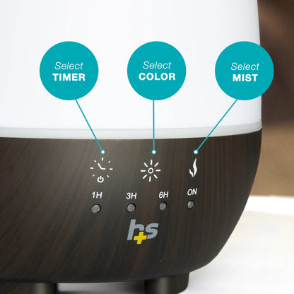 500Ml Essential Oil Diffuser & Cool Mist Humidifier for Room with Timer & Mood Lights
