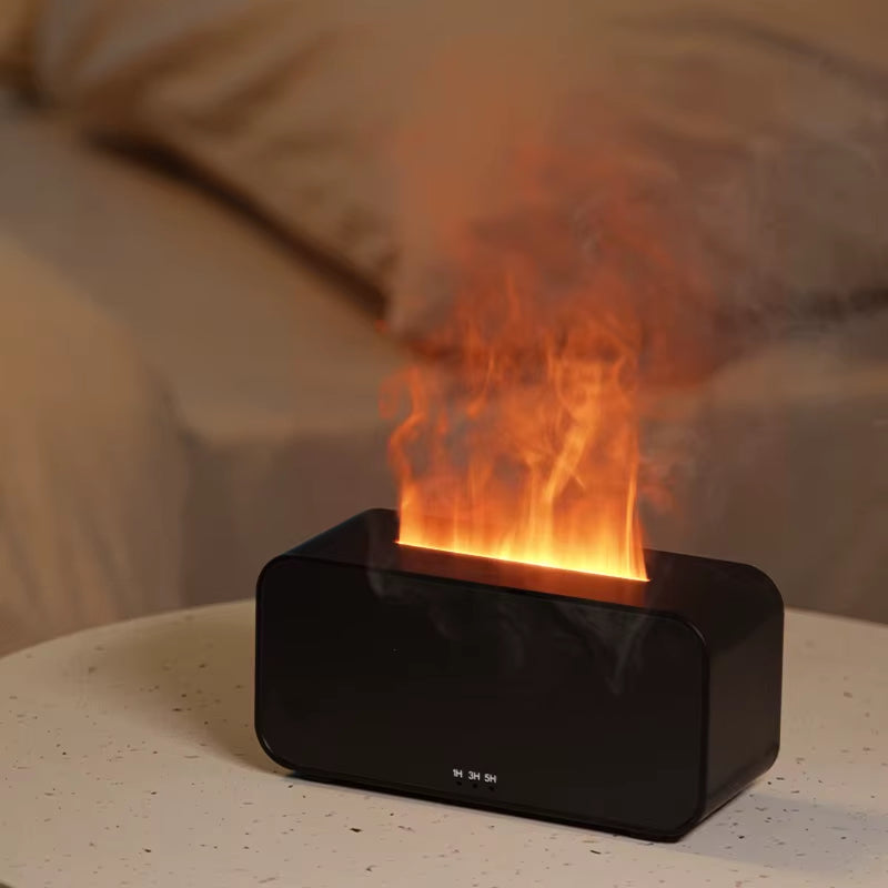 Flame Aroma Diffuser,Fragrance Essential Oil Diffuser Humidifier,With 3D Flame Night Light 120Ml for Bedroom, Home and Office
